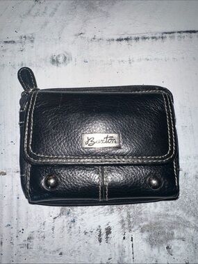 Buxton Leather Compact Zip & Snap Wallet
